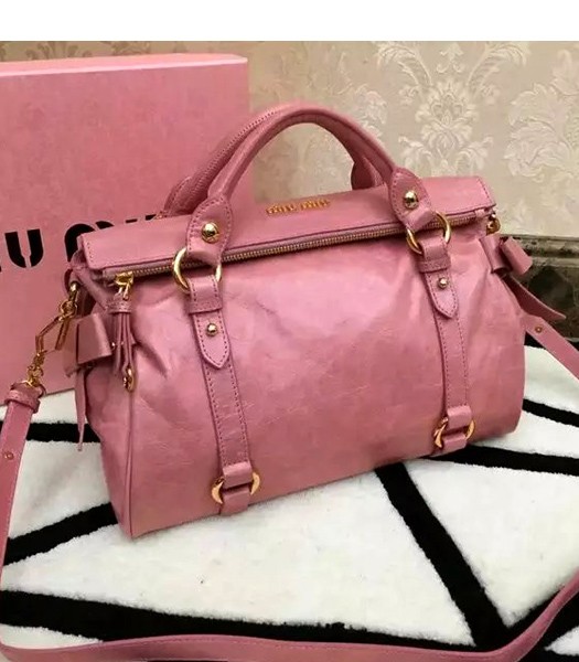 Miu Miu 36cm High-quality Original Leather Tote Bag Pink