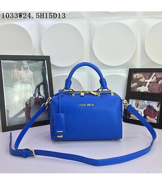 Miu Miu Blue Calfskin Leather Leisure Tote bag 1033