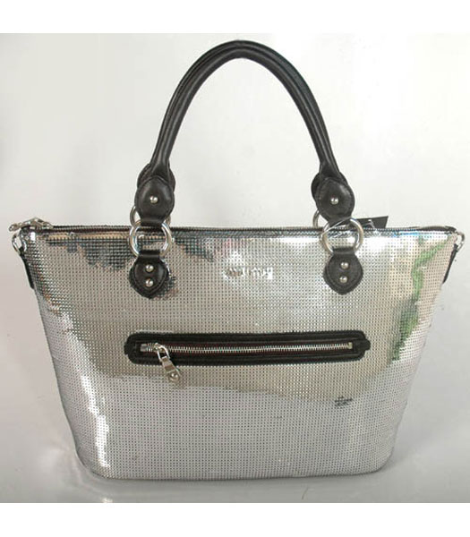 Miu Miu Cheap Sequin Tote Bag in Silver