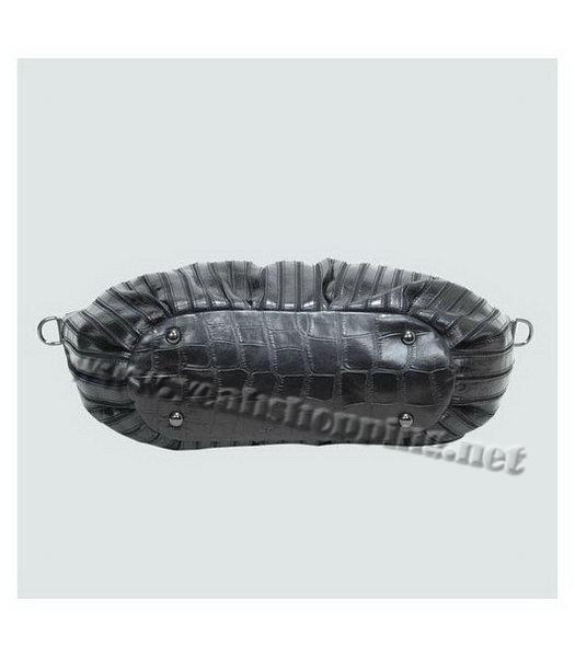 Miu Miu Croco Veins Leather Double Handle Bag Black-3