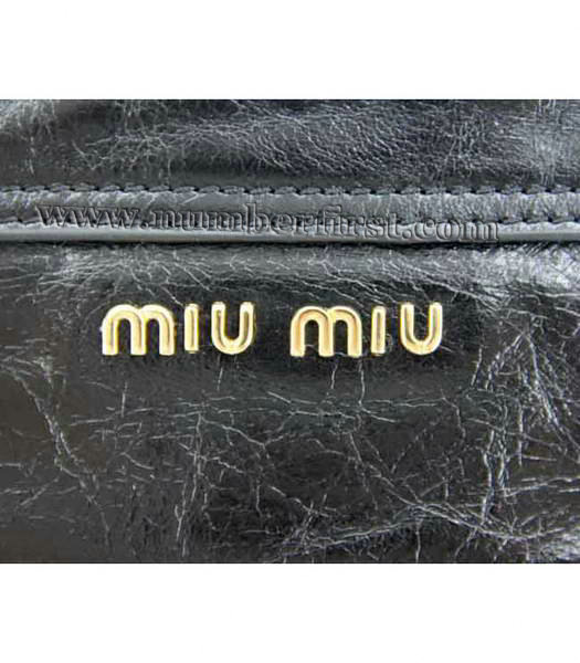 Miu Miu Genuine Leather Shoulder Bag in Black-4