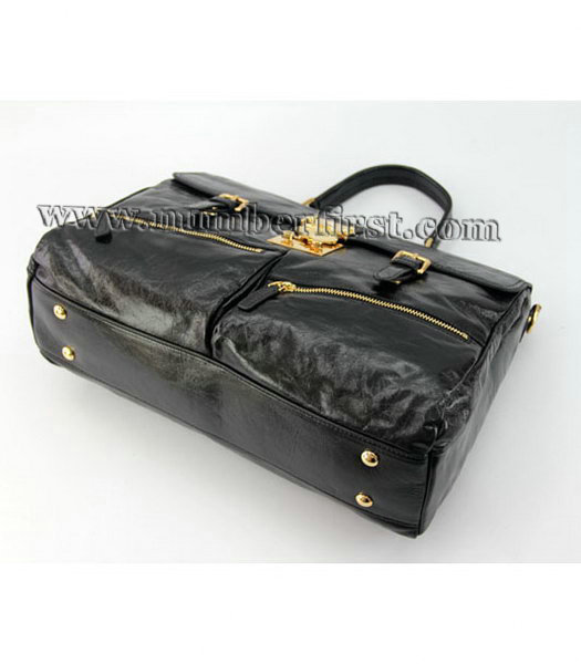 Miu Miu Genuine Leather Shoulder Bag in Black-5
