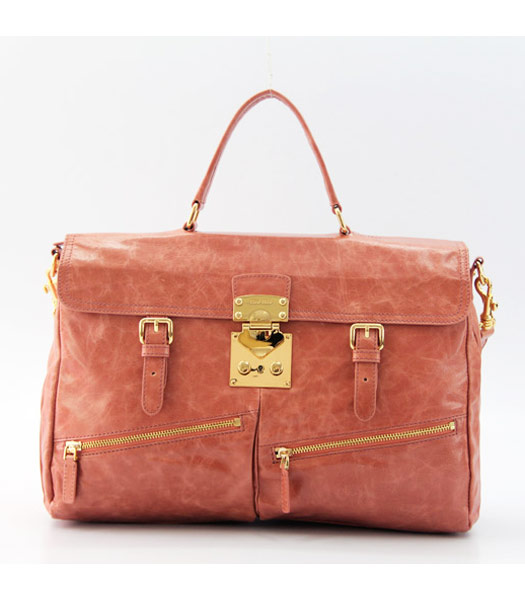 Miu Miu Genuine Leather Shoulder Bag in Pink