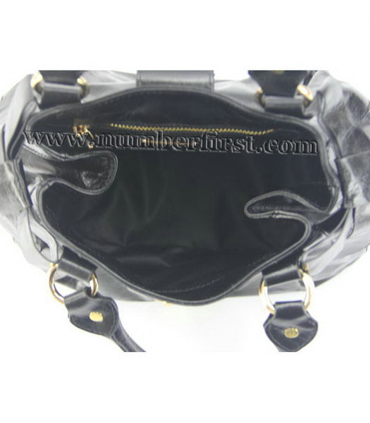 Miu Miu Horse Oil Leather Shoulder Tote Bag in Black-6