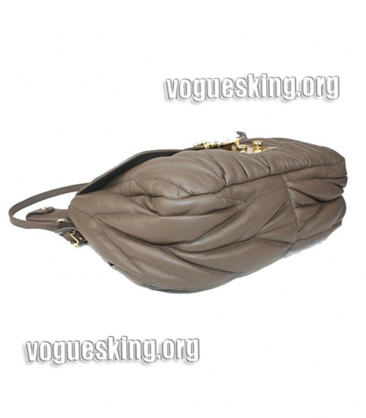 Miu Miu Khaki Lambskin Leather Handbag with Chains-2