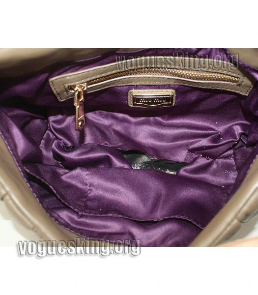 Miu Miu Khaki Lambskin Leather Handbag with Chains-3