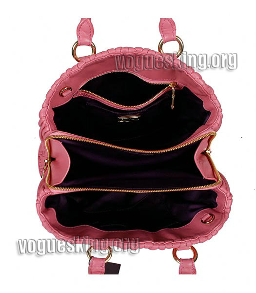 Miu Miu Large Peach Matelasse Leather Handbag-4