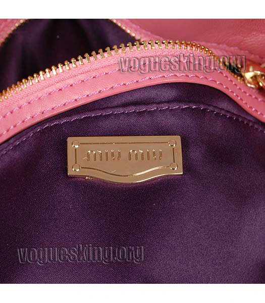 Miu Miu Large Peach Matelasse Leather Handbag-5