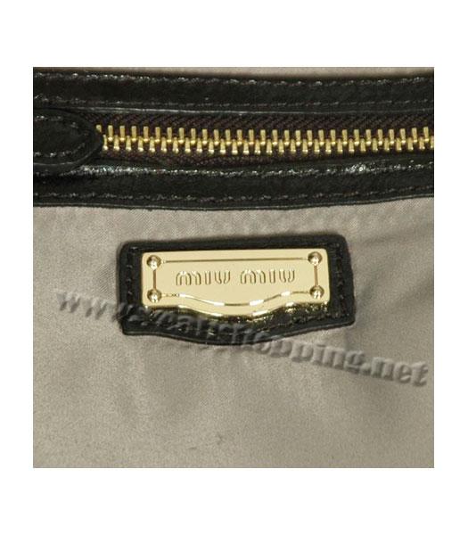 Miu Miu Large Shoulder Handbag Black Oil Wax Leather-5