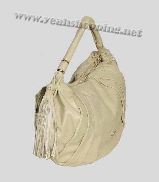 Miu Miu Large Shoulder PM Bag Apricot Lambskin Leather_8670S-1