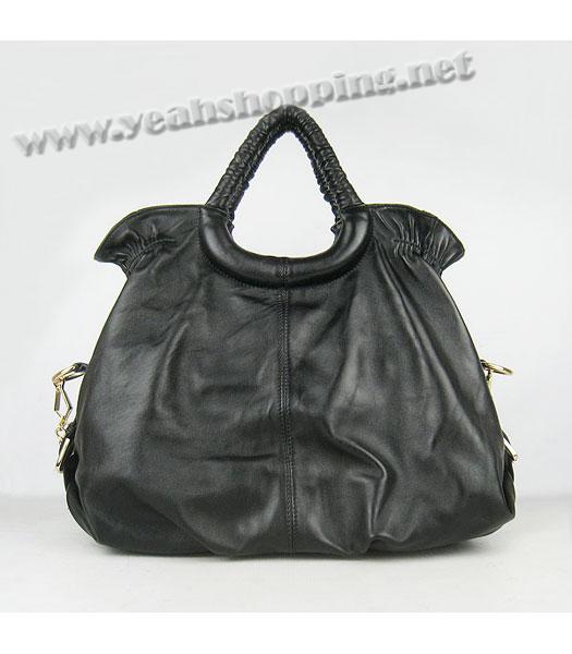 Miu Miu Large Tote Bag Black Lambskin Leather-2
