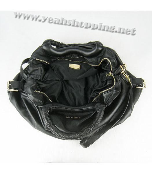 Miu Miu Large Tote Bag Black Lambskin Leather-5