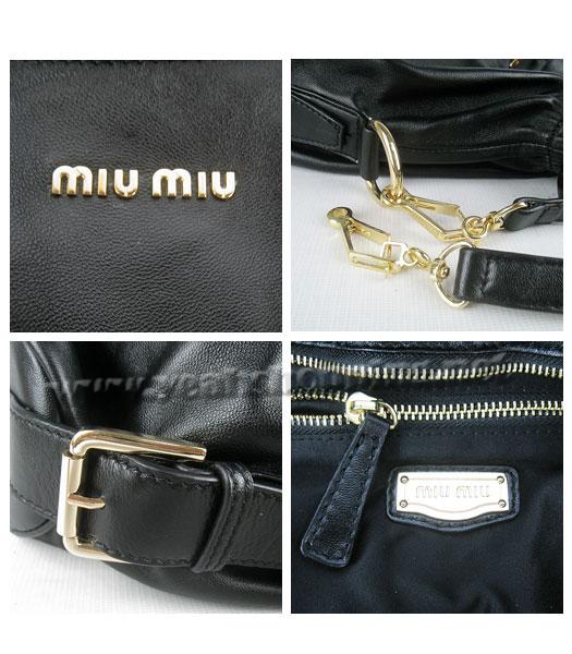 Miu Miu Large Tote Bag Black Lambskin Leather-6