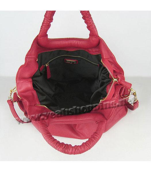 Miu Miu Large Tote Bag Red Lambskin Leather-5