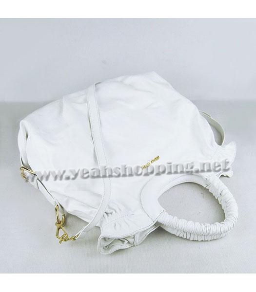 Miu Miu Large Tote Bag White Lambskin Leather-4