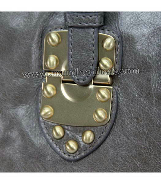 Miu Miu Magnetic Clasp Shined Tote Bag in Grey-6