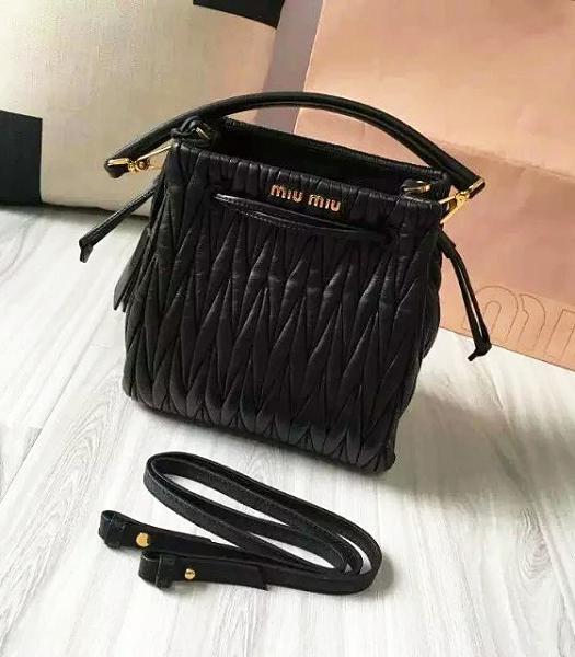 Miu Miu Matelasse Black Original Leather Bucket Bag