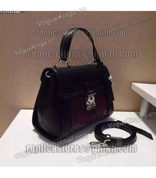 Miu Miu Matelasse Black&Purple Original Leather Shoulder Bag-1