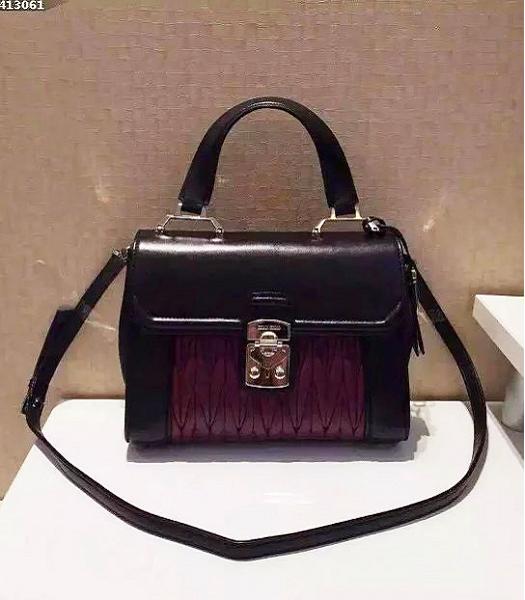 Miu Miu Matelasse Black&Purple Original Leather Shoulder Bag