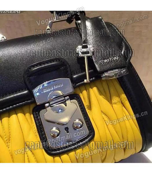 Miu Miu Matelasse Black&Yellow Original Leather 23cm Small Bag-2