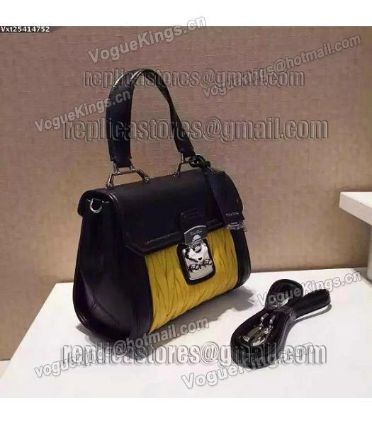 Miu Miu Matelasse Black&Yellow Original Leather 23cm Small Bag-5