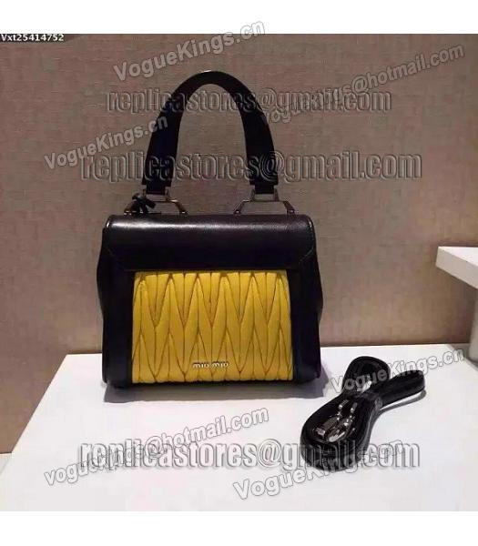 Miu Miu Matelasse Black&Yellow Original Leather 23cm Small Bag-6