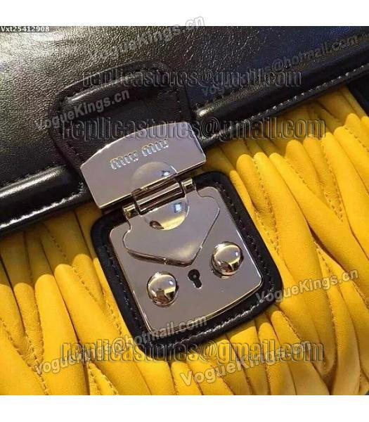 Miu Miu Matelasse Black&Yellow Original Leather Shoulder Bag-2