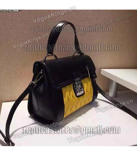 Miu Miu Matelasse Black&Yellow Original Leather Shoulder Bag-5