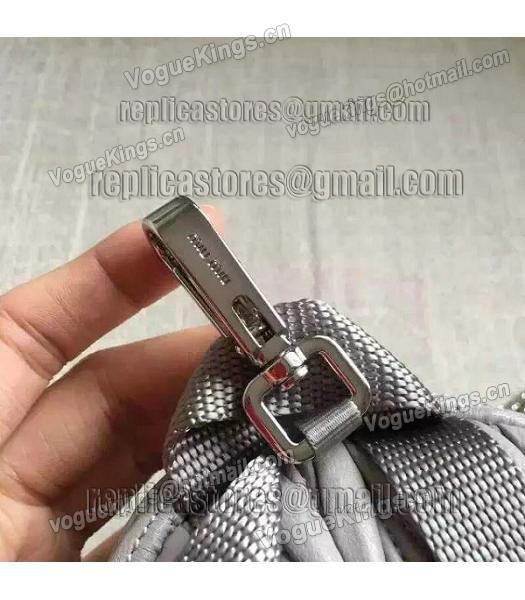 Miu Miu Matelasse Grey Original Leather Small Chains Backpack-4