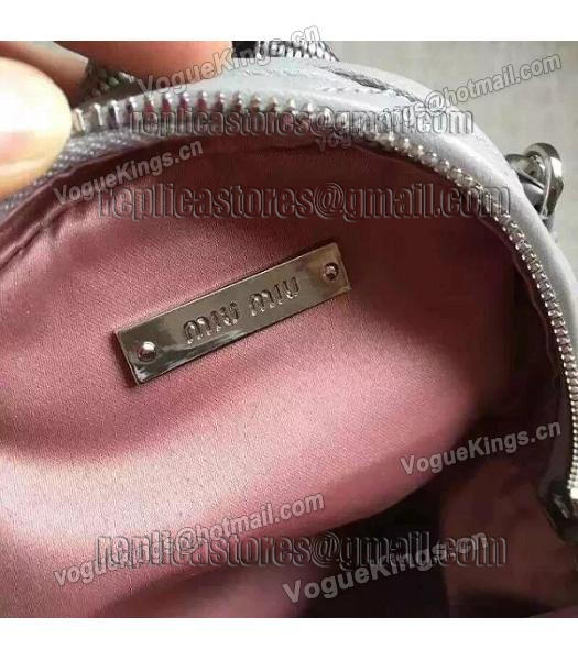 Miu Miu Matelasse Grey Original Leather Small Chains Backpack-6