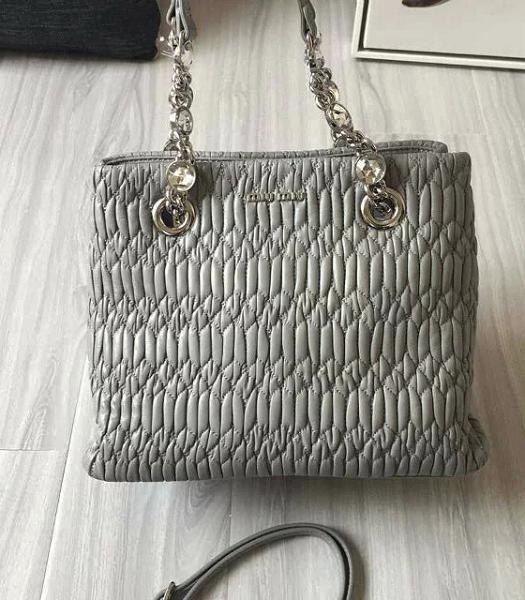 Miu Miu Matelasse Grey Original Sheepskin Shoulder Bag