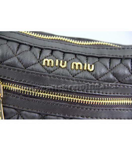 Miu Miu Matelasse Leather Chain Bag Dark Coffee-3