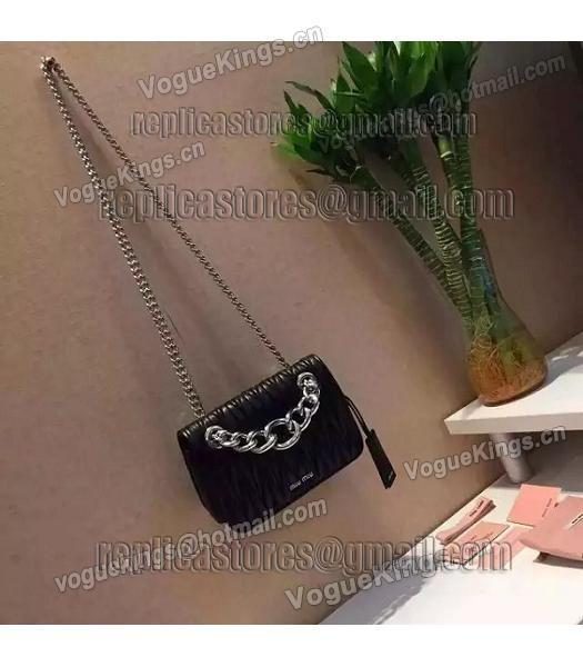 Miu Miu Matelasse Leather Chains Small Bag Black-1