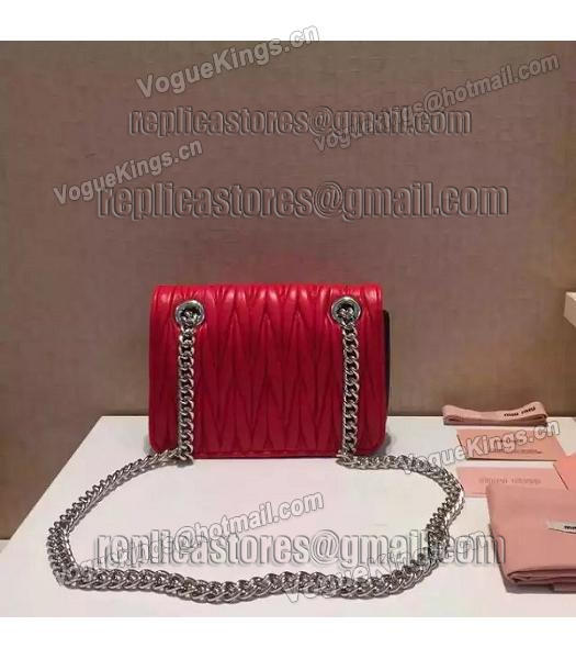 Miu Miu Matelasse Leather Chains Small Bag Black&Red-5