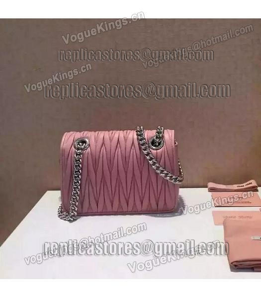 Miu Miu Matelasse Leather Chains Small Bag Pink-3