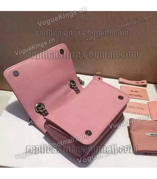 Miu Miu Matelasse Leather Chains Small Bag Pink-5