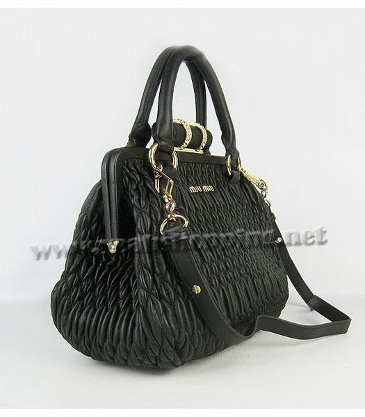 Miu Miu Matelasse Leather Frame Tote Bag in Black-1