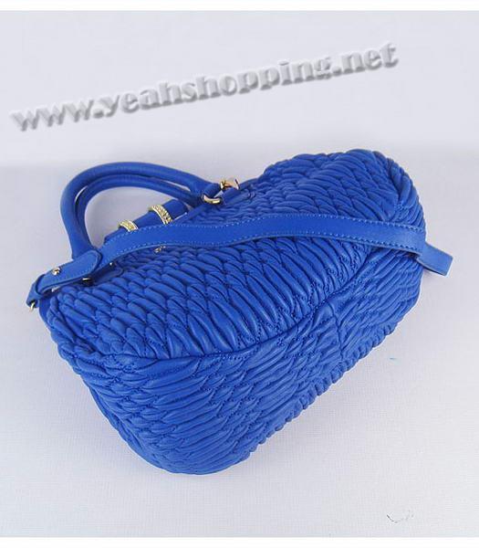 Miu Miu Matelasse Leather Frame Tote Bag in Blue-3