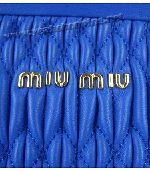 Miu Miu Matelasse Leather Frame Tote Bag in Blue-6
