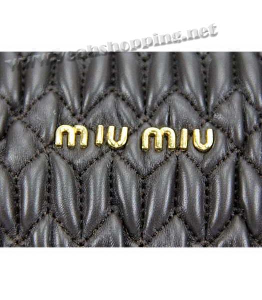 Miu Miu Matelasse Leather Shoulder Chain Bag Dark Coffee-3