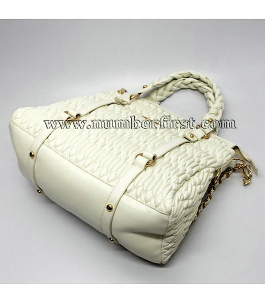 Miu Miu Matelasse Leather Tote Bag Offwhite-3