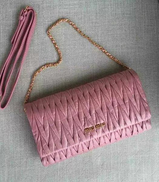 Miu Miu Matelasse Oil Leather Shoulder Bag BT0345 Pink
