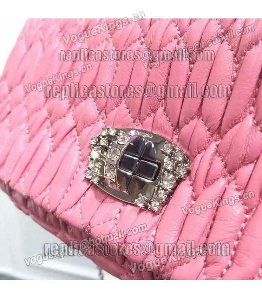 Miu Miu Matelasse Original Leather Diamonds Small Bag Pink-4
