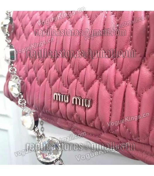 Miu Miu Matelasse Original Leather Diamonds Small Bag Pink-7
