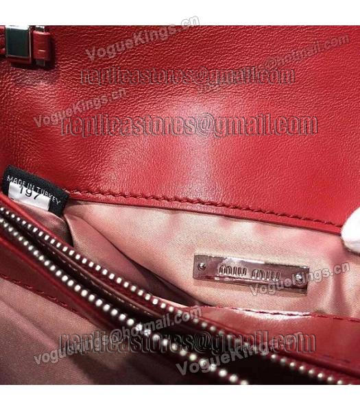 Miu Miu Matelasse Original Leather Diamonds Small Bag Red-7