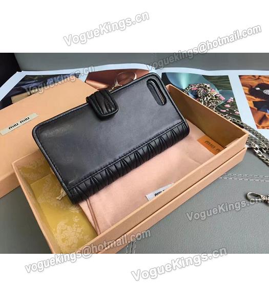 Miu Miu Matelasse Original Leather Rhinestone Small Bag Black-6