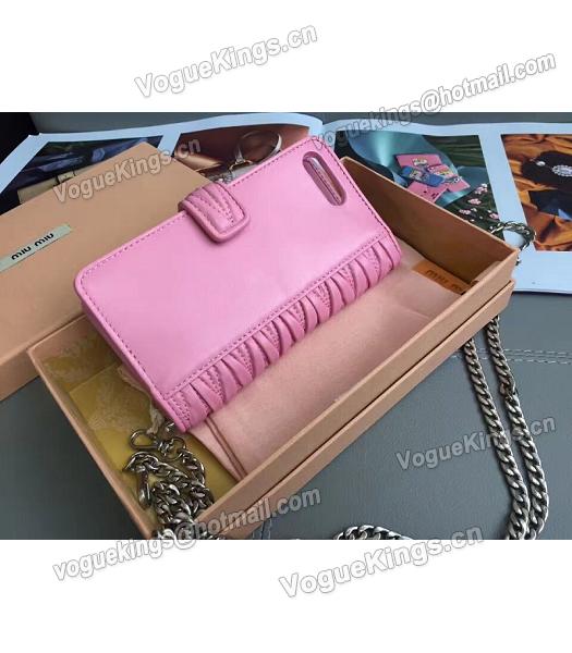 Miu Miu Matelasse Original Leather Rhinestone Small Bag Pink-2