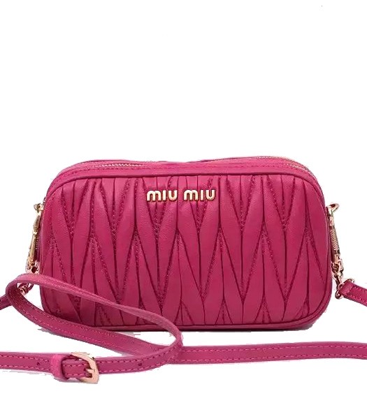 Miu Miu Matelasse Original Leather Shouder Bag Rose Red