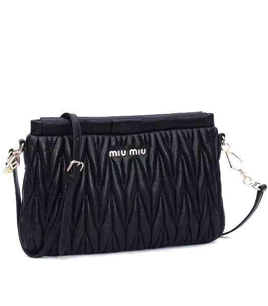 Miu Miu Matelasse Original Leather Shoulder Bag Black