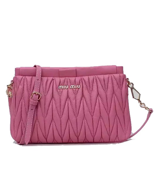 Miu Miu Matelasse Original Leather Shoulder Bag Cherry Pink